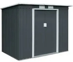 HATTORO P100 Metall Ger&auml;tehaus Ger&auml;teschuppen Garten Schuppen Gartenhaus Grau