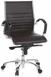 B&uuml;rostuhl / Chefsessel PARMA 10 Leder braun Chrom hjh OFFICE