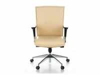 Bürostuhl / Chefsessel MURANO 10 Leder beige hjh OFFICE