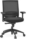 B&uuml;rostuhl / Chefsessel PORTO BASE Sitz Stoff/R&uuml;cken Netz schwarz hjh OFFICE
