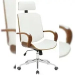 CLP B&uuml;rostuhl Dayton Kunstleder HBT: 118x70x70 cm walnuss wei&szlig;