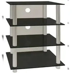 Ebuy24 Blados TV-M&ouml;bel , Hifi Silberfarbig, Schwarzglas.