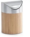 ZELLER PRESENT Tischabfallbeh&auml;lter Bamboo 17cm &Oslash;12cm silber/natur 1 St&uuml;ck