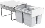 Hailo Abfallsammler 3642131 Raumspar-Tandem 2x 8,5 + 18 Liter hellgrau