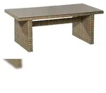 Merxx Tisch Riviera, 200 x 100 cm, Stahl/Kunststoffgeflecht/Glas, Naturgrau