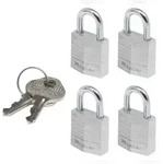 MASTER LOCK 20 mm breites Vorhngeschloss mit Gehuse aus massivem Aluminium; 4er-Pack
