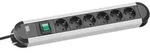 Bachmann Steckdosenleiste PRIMO ALU, 6-fach, schwarz, 2,0m, mit Schalter