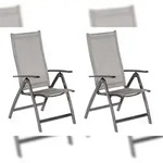 Merxx Vicenza Klappsessel Set 2tlg., 2 Klappsessel, Aluminium/Textil,...