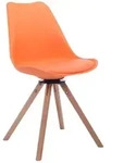 CLP Besucherstuhl Troyes Drehbar Kunstleder Rund orange/natura