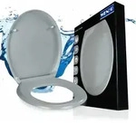WENKO WC Sitz Mod. Ottana Hellgrau, Toilettendeckel mit Absenkautomatik
