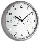 TFA-Dostmann 98.1072 Wanduhr Quarzwanduhr Rund Silber