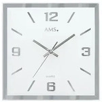 AMS W9324 Wanduhr mit facettiertem und bedrucktem Spiegelglas