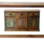 SIT M&ouml;bel Sideboard | 3 T&uuml;ren, 3 Schubladen | Altholz lackiert | bunt | B 140...