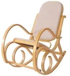 Mendler Schaukelstuhl M41, Schwingsessel Fernsehsessel, Massiv-Holz ~...