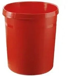 HAN Kunststoff-Papierkorb, 18 l, Durchm.xH 260x310 mm, rot, VE 5 St&uuml;ck