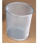 helit Papierkorb/H2518500 silber Mesh-Stahl 15 ltr