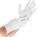 HYGOSTAR 12 Paar Baumwollhandschuhe "Blanc" waschbar wei&szlig; Gr&ouml;&szlig;e L Stoffhandschuhe