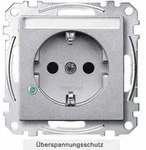 Merten System M Steckdose, 1f, aluminium, matt, Unterputz, mit erh&ouml;htem