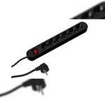 Bachmann Steckdosenleiste SMART 6-fach, schwarz 5,0m, mit Schalter