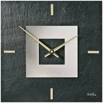 AMS W9525 Wanduhr mit Naturschiefer und Aluminium-Applikation