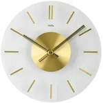 AMS W9319 Wanduhr mit Mineralglas und messingfarbenen Stundenmarkierungen