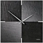 AMS W9520 Wanduhr mit Naturschiefer, Airbrush-Design und Aluminium-Applikation