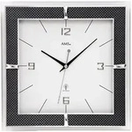 AMS F5855 Funkwanduhr mit facettiertem Mineralglas und Carbon-Applikation