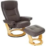 Robas Lund MCA Relaxsessel Hamilton, Fernsehsessel Hocker, Echtleder 130kg belastbar