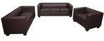 Mendler 3-2-1 Sofagarnitur Couchgarnitur Loungesofa Lille ~ Kunstleder, coffee