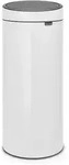 Brabantia Touch Bin, 30L Rund Kunststoff, Edelstahl Wei&szlig;