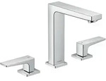hansgrohe Metropol 3-Loch Waschtischarmatur 160 mit Hebelgriffen und Push-Open