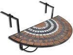 vidaXL Balkonh&auml;ngetisch Mosaik Terracotta und Wei&szlig;
