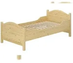 Erst-Holz Seniorenbett extra hoch Rollrost 90x220 &Uuml;berl&auml;nge Holzbett Einzelbett