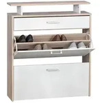 FineBuy Schuhkipper Schuhschrank Schuhregal 16 Paar Schuhe + Ablage + Schublade