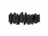 Umbra Stäbchen schwarz 318211-040 platzsparende Garderobenleiste mit 5 beweglichen