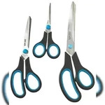SIGMA B&uuml;roscheren-Set, 24.8 cm/20 cm/13.9 cm, Edelstahl/Polypropylen, blau/schwarz,