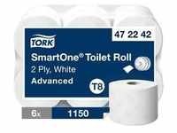 TORK Toilettenpapier Advanced, 2-lagig, ohne Prägung, weiß