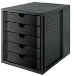 HAN Schubladenbox SYSTEMBOX KARMA, DIN A4, 5 geschlossene Schubladen, &ouml;ko-schwarz