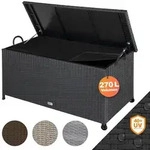 Casaria Auflagenbox Poly Rattan Rollbar Garten Box Schwarz
