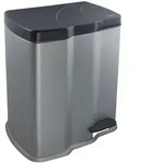 KEEEPER M&uuml;lleimer mit 2 F&auml;chern, 7 und 15 l, Silber, Gunnar-Kollektion
