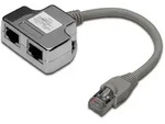 DIGITUS CAT 5e Patchkabel-Adapter, 2x CAT 5e, geschirmt, 0.19m