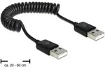 Delock 83239, 0,6 m, USB A, USB A, USB 2.0, M&auml;nnlich/M&auml;nnlich, Schwarz