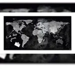 Sigel GL270 Glas-Magnettafel / Magnetboard Artverum, 46x91 cm, Design World-Map