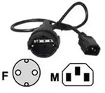 Schneider Electric APC 230V-Adapter Kaltger&auml;te auf Schuko St/Bu 10A, 0.6m