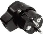 BACHMANN Vollgummi-Winkelstecker, schwarz mit Schutzkontakt