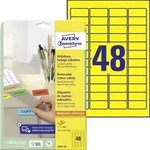Avery Zweckform L6041-20 Farbige Etiketten, abl&ouml;sbar, A4, 45,7 x 21,2 mm, 20