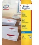 AVERY Adress-Etiketten, A4, 45,7 x 21,2 mm, 25 Bogen/1.200 Etiketten, wei&szlig;