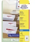 AVERY Zweckform Inkjet Adress-Etiketten, 63,5 x 38,1 mm