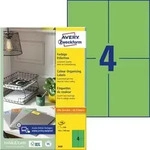 AVERY Zweckform Etiketten 3458 Selbsthaftend DIN A4 Gr&uuml;n 105 x 148 mm 100 Blatt &agrave; 4