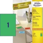 Avery Zweckform Universaletikett 3472 210x297mm gr&uuml;n 100 St./Pack.